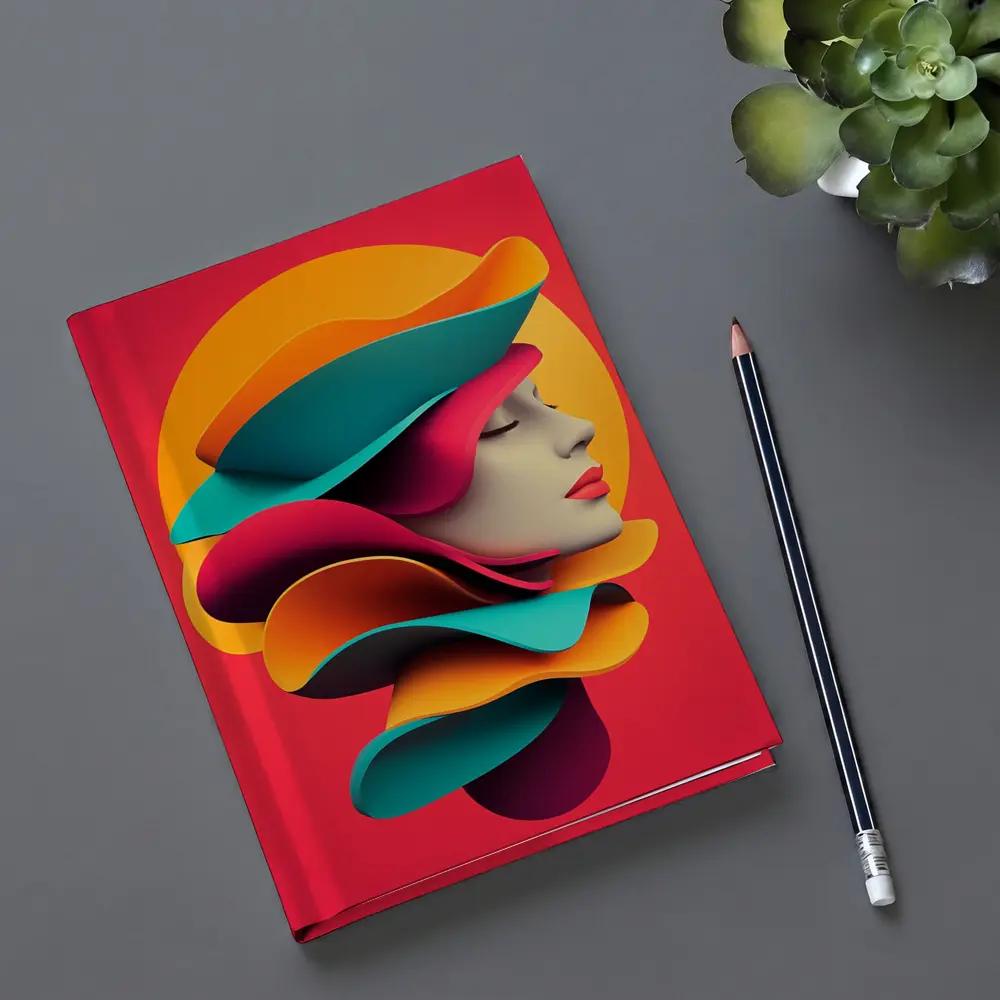 Colorful 3D Woman Face Abstract Art – Notebooks