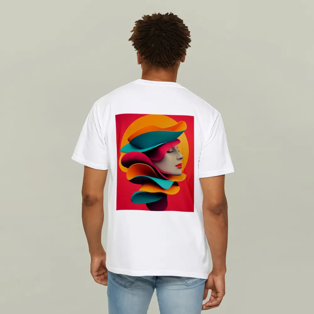 Colorful 3D Woman Face Abstract Art – T-Shirts