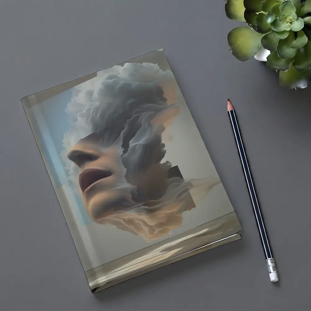 Surreal Female Face Dissolving Into Clouds – Notebooks