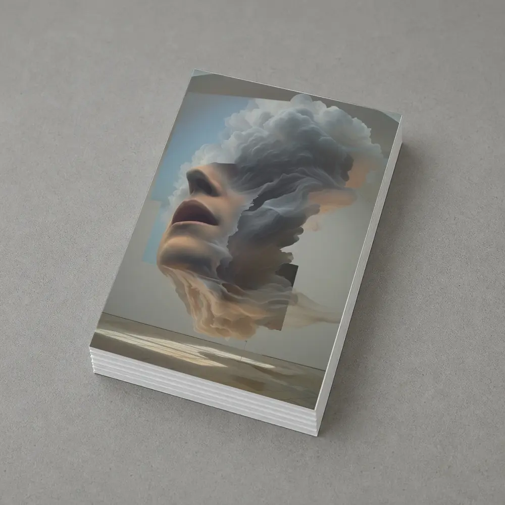 Surreal Female Face Dissolving Into Clouds – Postcards