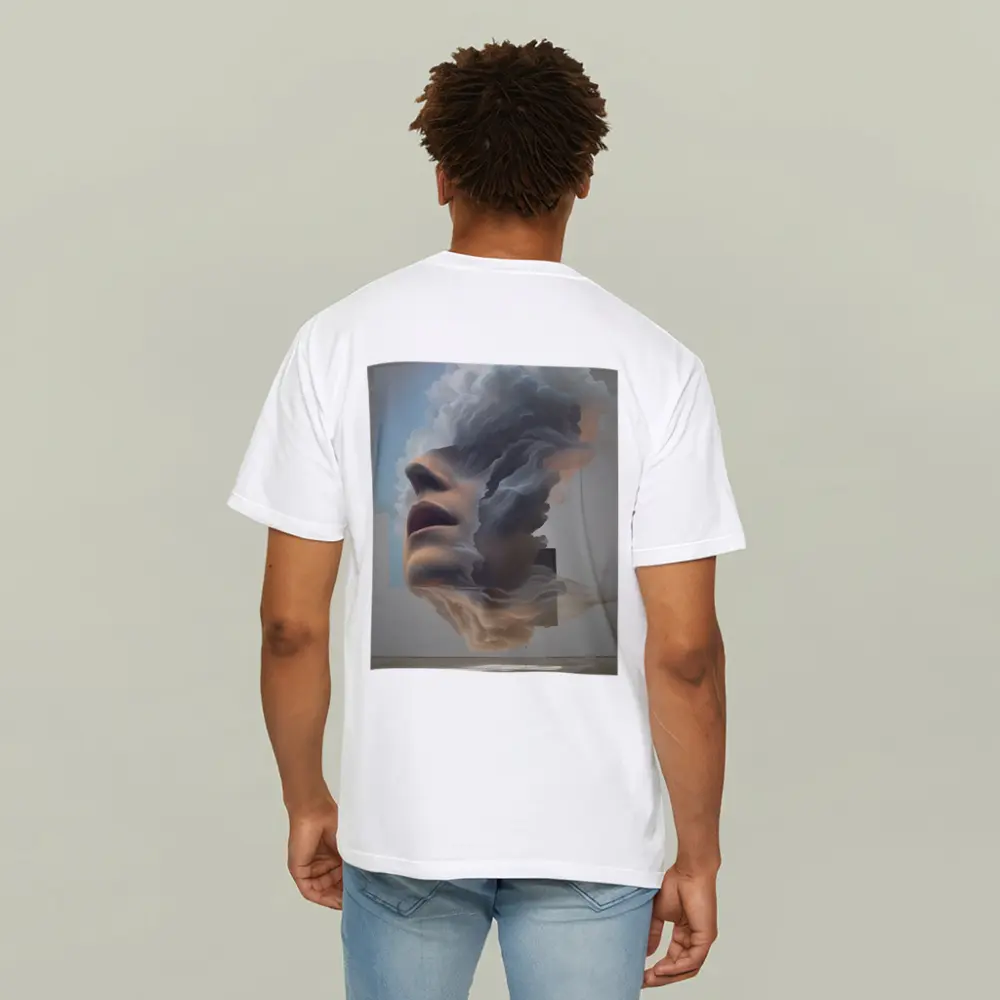 Surreal Female Face Dissolving Into Clouds – T-Shirts
