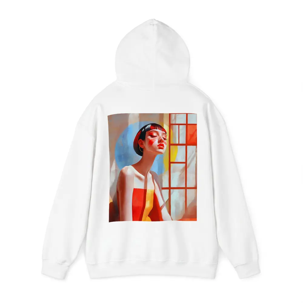 Asian Woman Portrait Red Dress Window Light – Hoodies