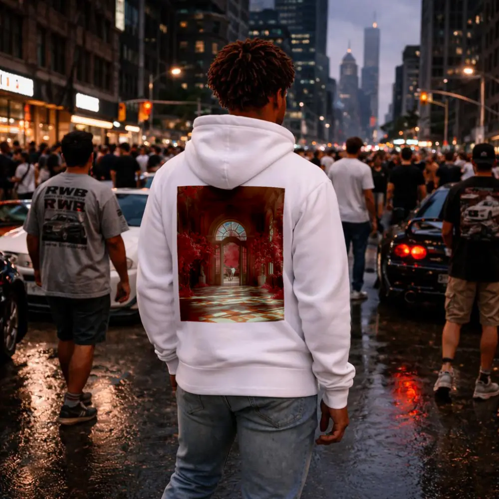 Elephant Pink Blossom Baroque Hall Art – Hoodies