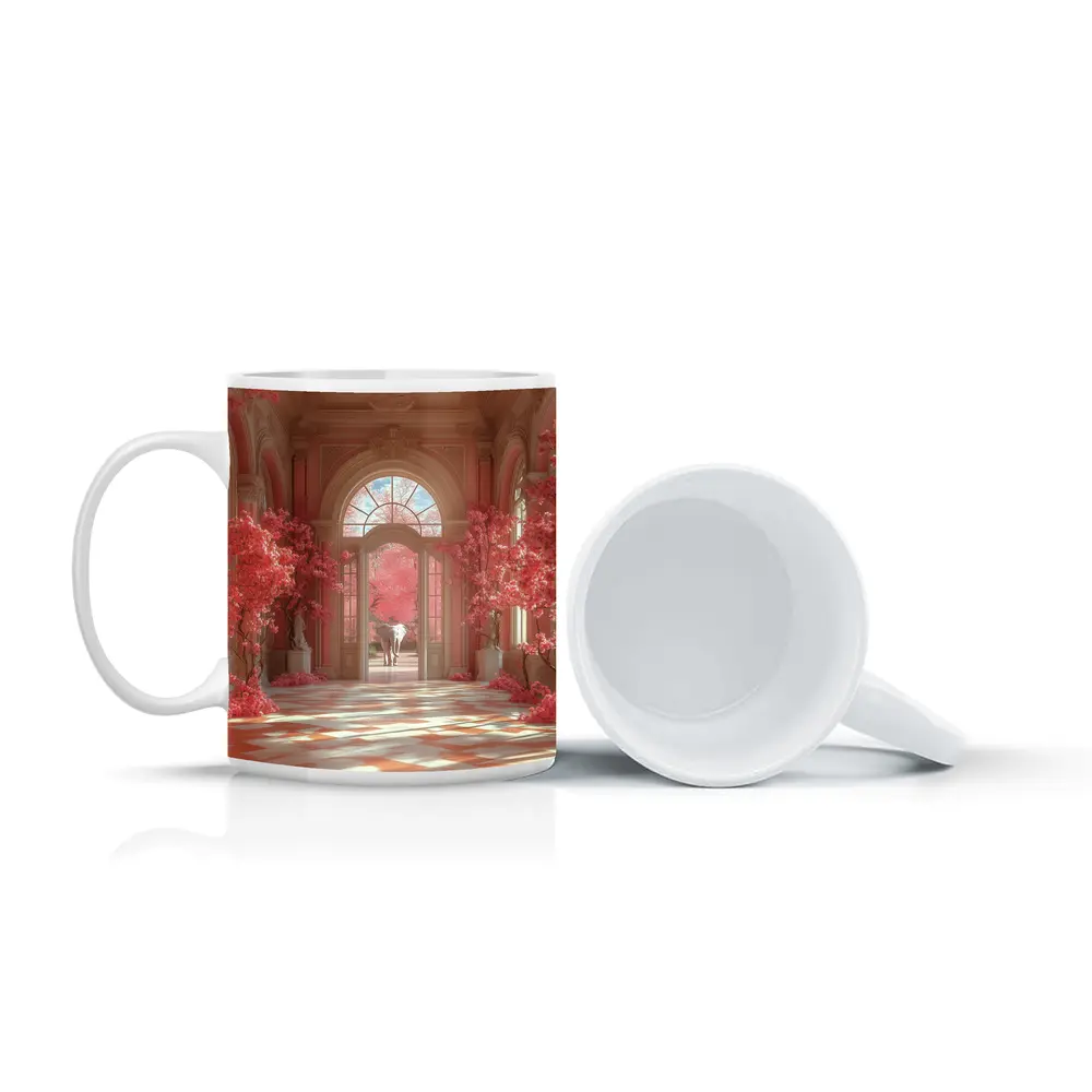 Elephant Pink Blossom Baroque Hall Art – Mugs