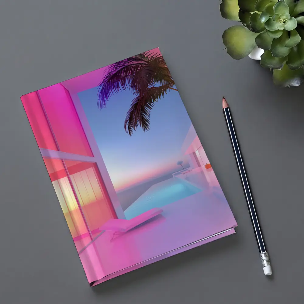 Pink Neon Infinity Pool Sunset Architecture – Notebooks
