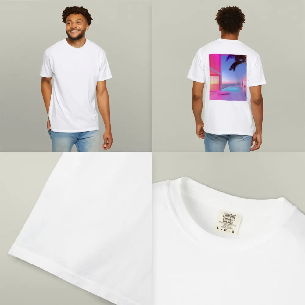 Pink Neon Infinity Pool Sunset Architecture – T-Shirts