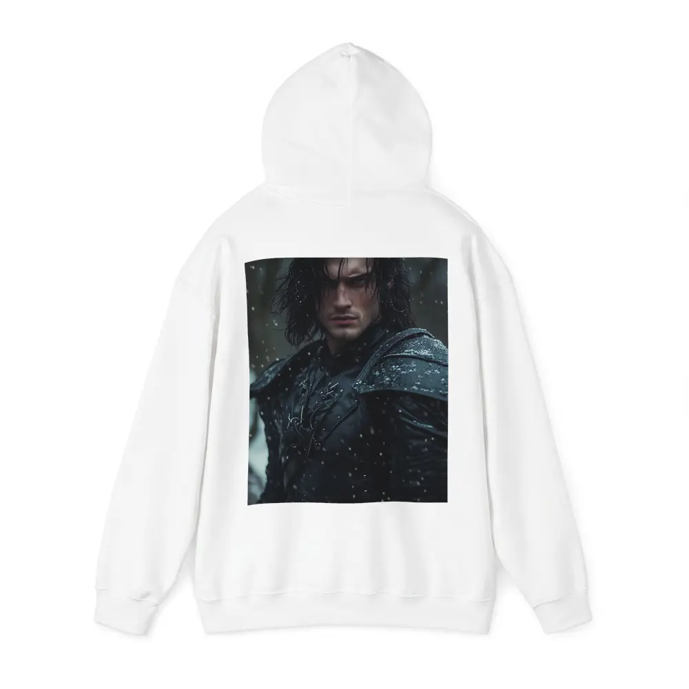 Dark Warrior Man Snow Fantasy Portrait – Hoodies