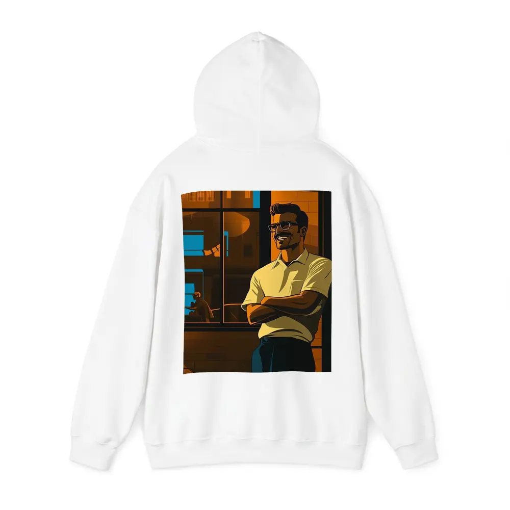 Confident Smiling Man Urban Night Scene – Hoodies