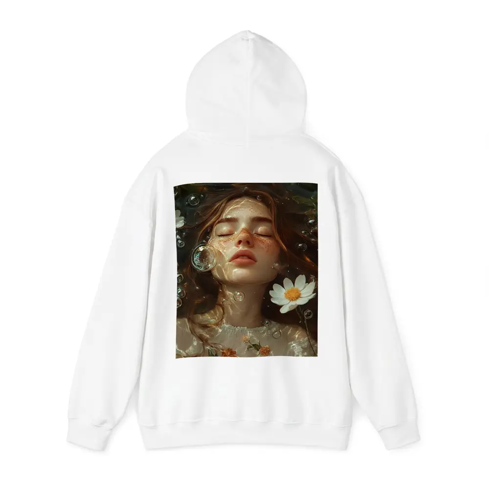 Dreaming Girl Floating Water Daisies Bubbles – Hoodies