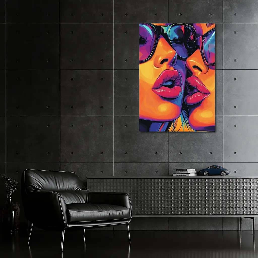 Two Women Pop Art Bold Colorful Faces – Wall Art