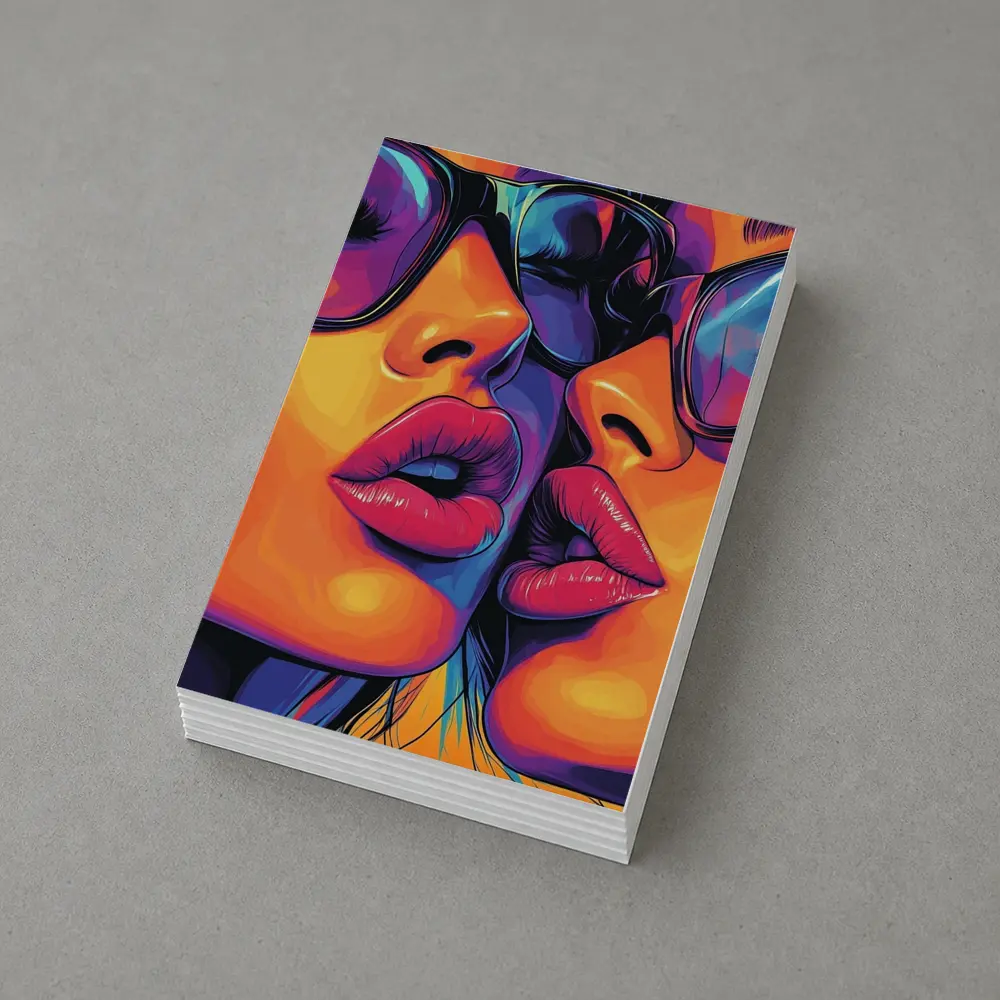 Two Women Pop Art Bold Colorful Faces – Postcards