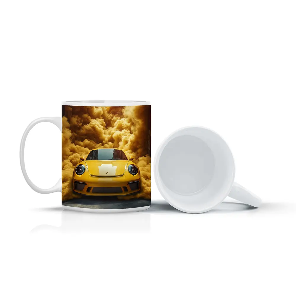Yellow Porsche 911 Golden Smoke Cloud – Mugs