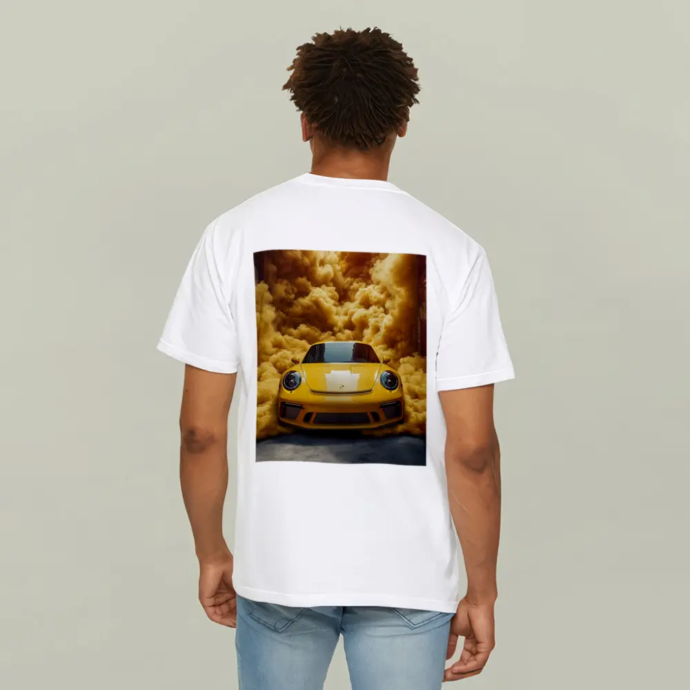 Yellow Porsche 911 Golden Smoke Cloud – T-Shirts