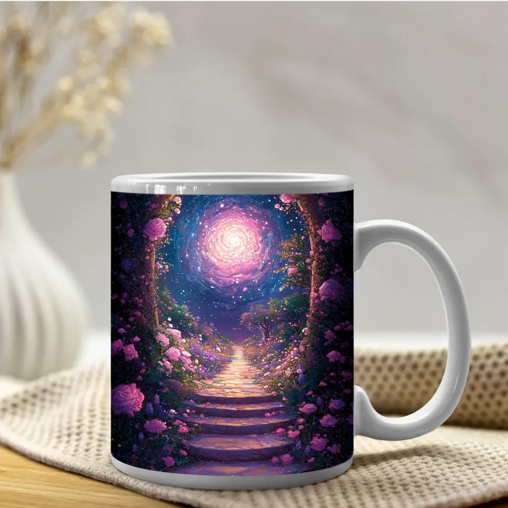 Fantasy Rose Garden Arch Glowing Galaxy – Mugs