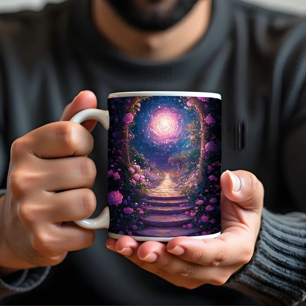 Fantasy Rose Garden Arch Glowing Galaxy – Mugs