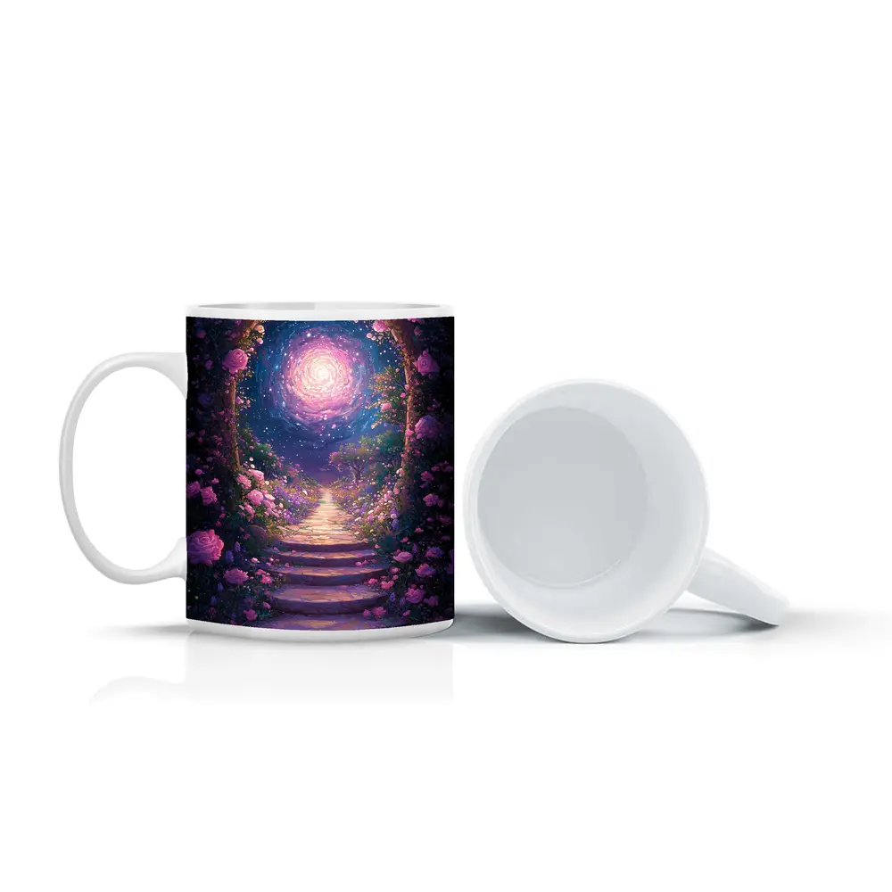 Fantasy Rose Garden Arch Glowing Galaxy – Mugs