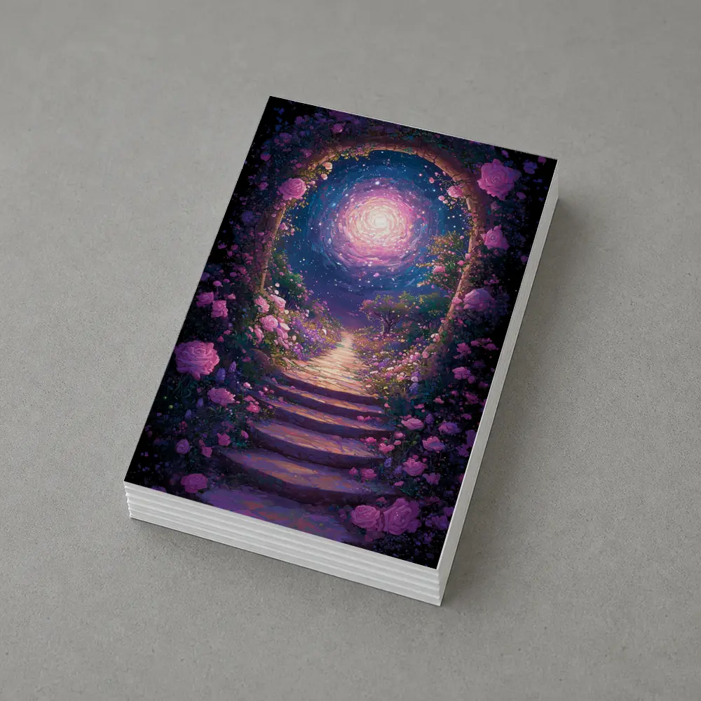 Fantasy Rose Garden Arch Glowing Galaxy – Postcards
