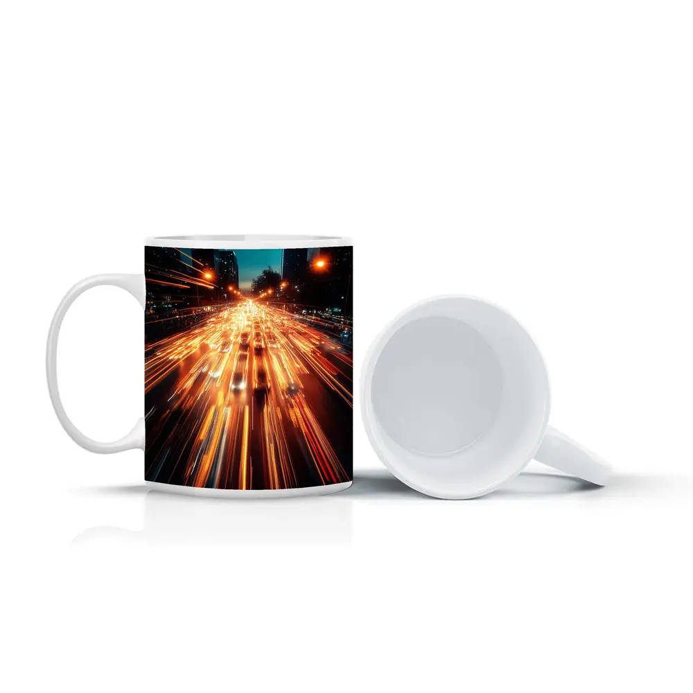 City Highway Light Trails Night Long Exposure – Mugs