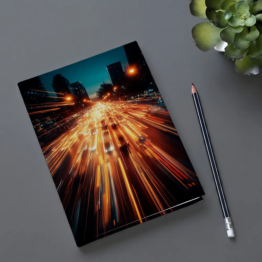 City Highway Light Trails Night Long Exposure – Notebooks