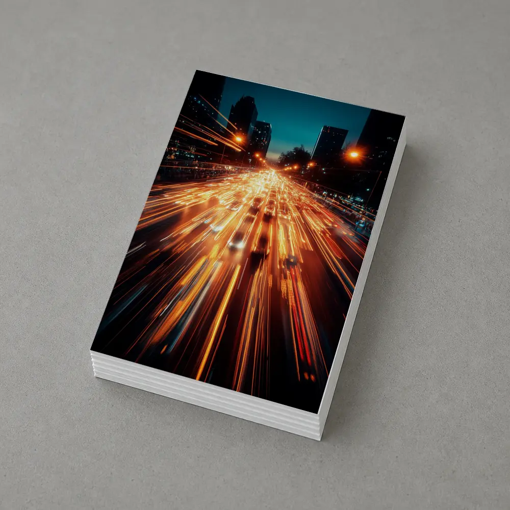 City Highway Light Trails Night Long Exposure – Postcards