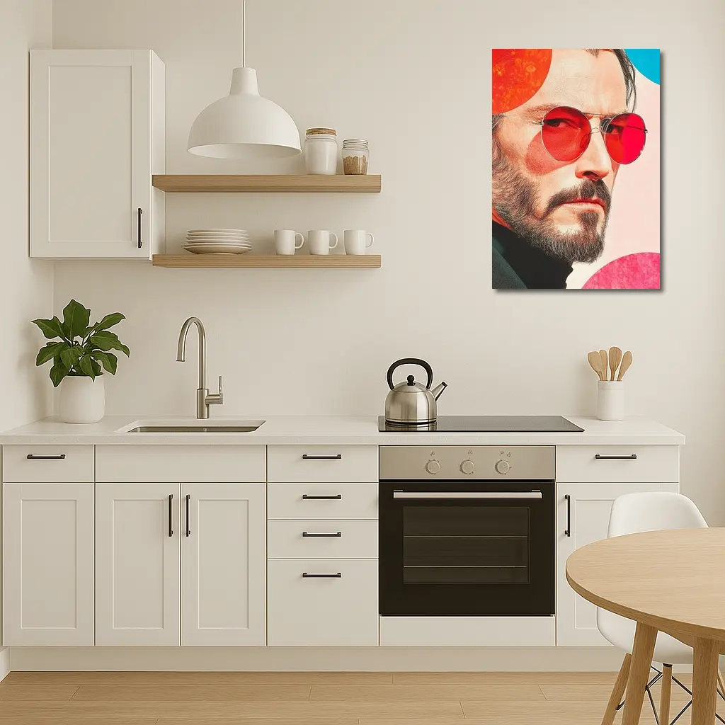 Bearded Man Red Sunglasses Pop Art Portrait – Wall Art