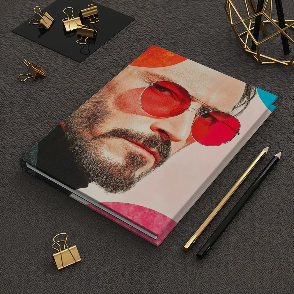 Bearded Man Red Sunglasses Pop Art Portrait – Notebooks