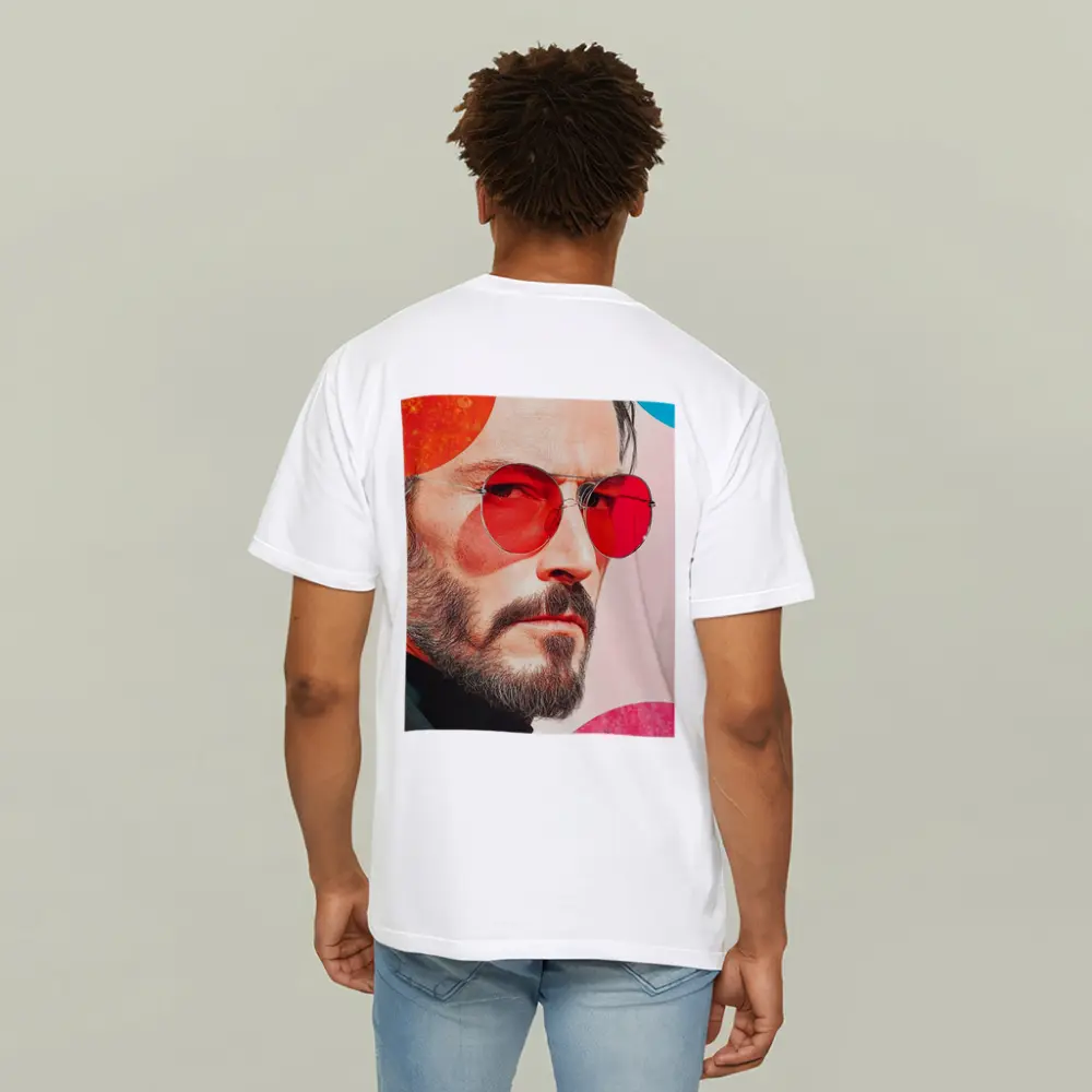 Bearded Man Red Sunglasses Pop Art Portrait – T-Shirts