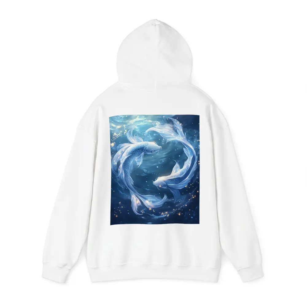 Pisces Koi Fish Glowing Blue Cosmic Water – Hoodies
