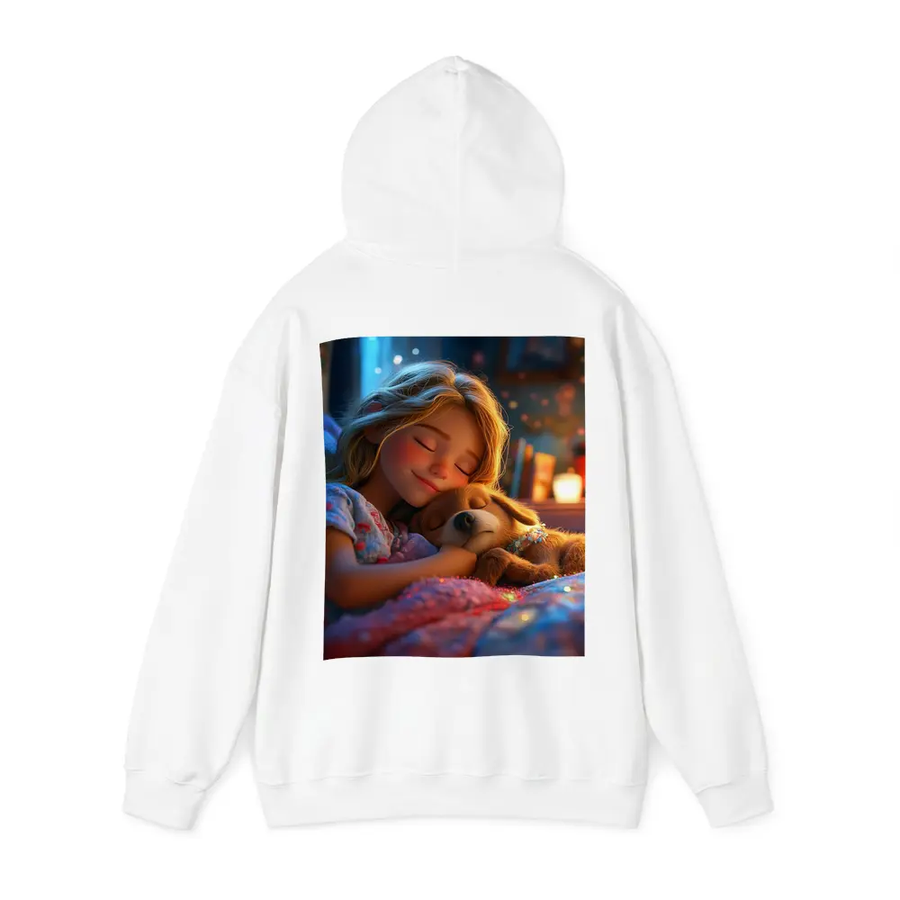 Girl Sleeping With Dog Cozy Bedroom Night – Hoodies