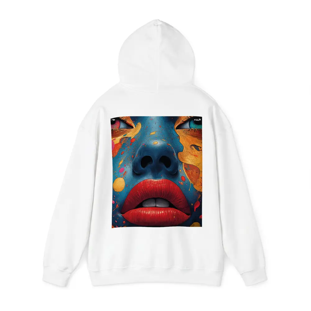 Blue Face Woman Bold Paint Splash Art – Hoodies