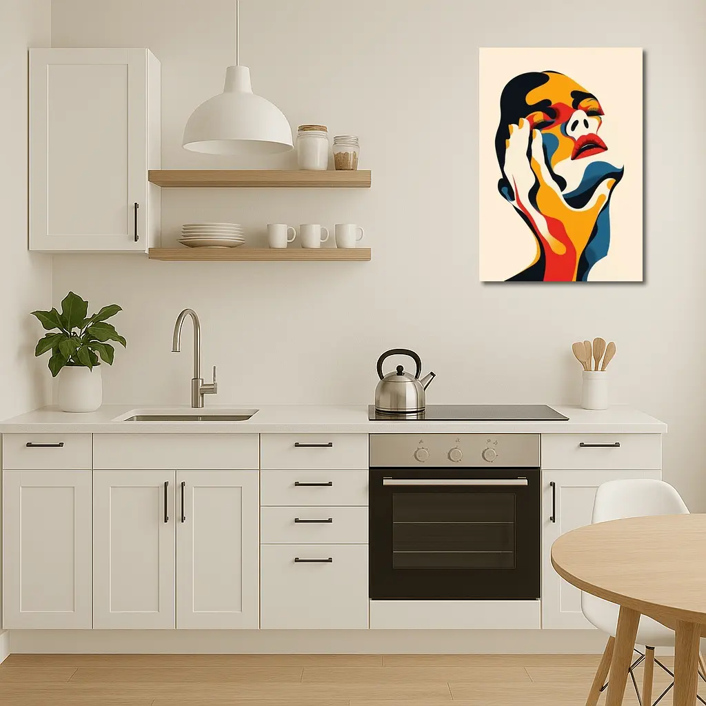 Abstract Woman Face Bold Color Art – Wall Art