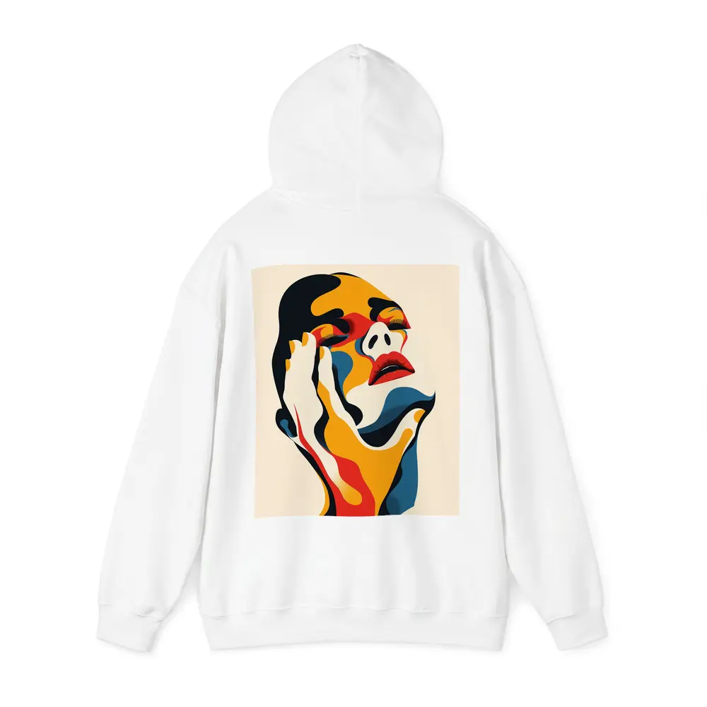Abstract Woman Face Bold Color Art – Hoodies