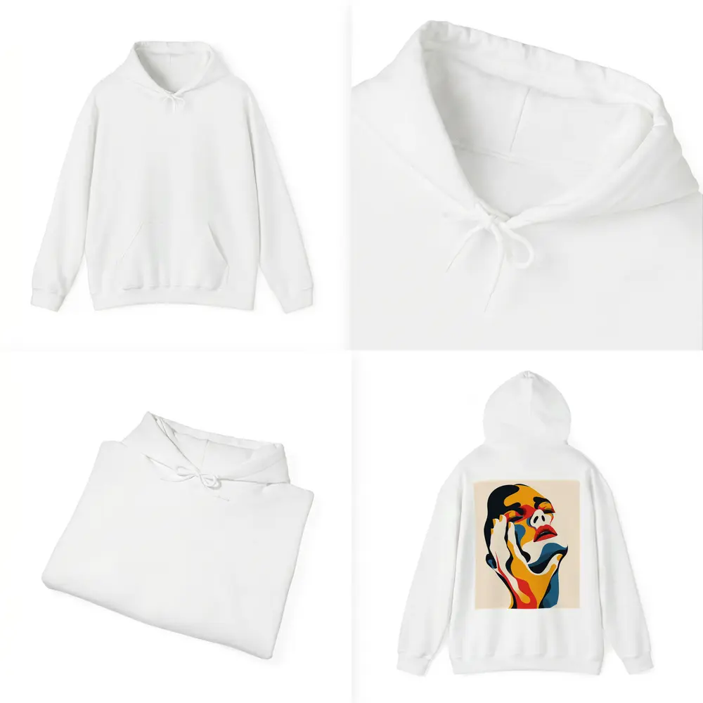 Abstract Woman Face Bold Color Art – Hoodies