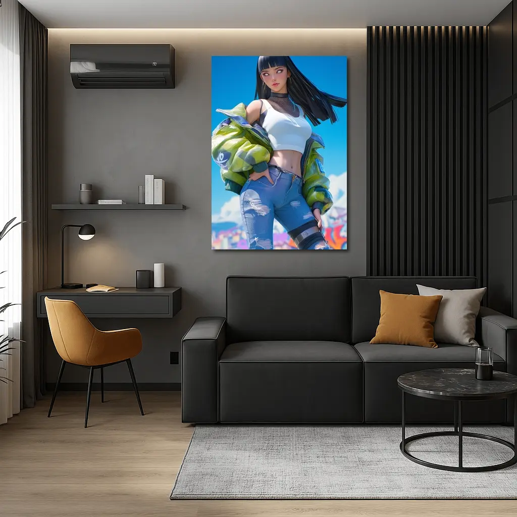 Anime Girl Graffiti Street Art Style – Wall Art