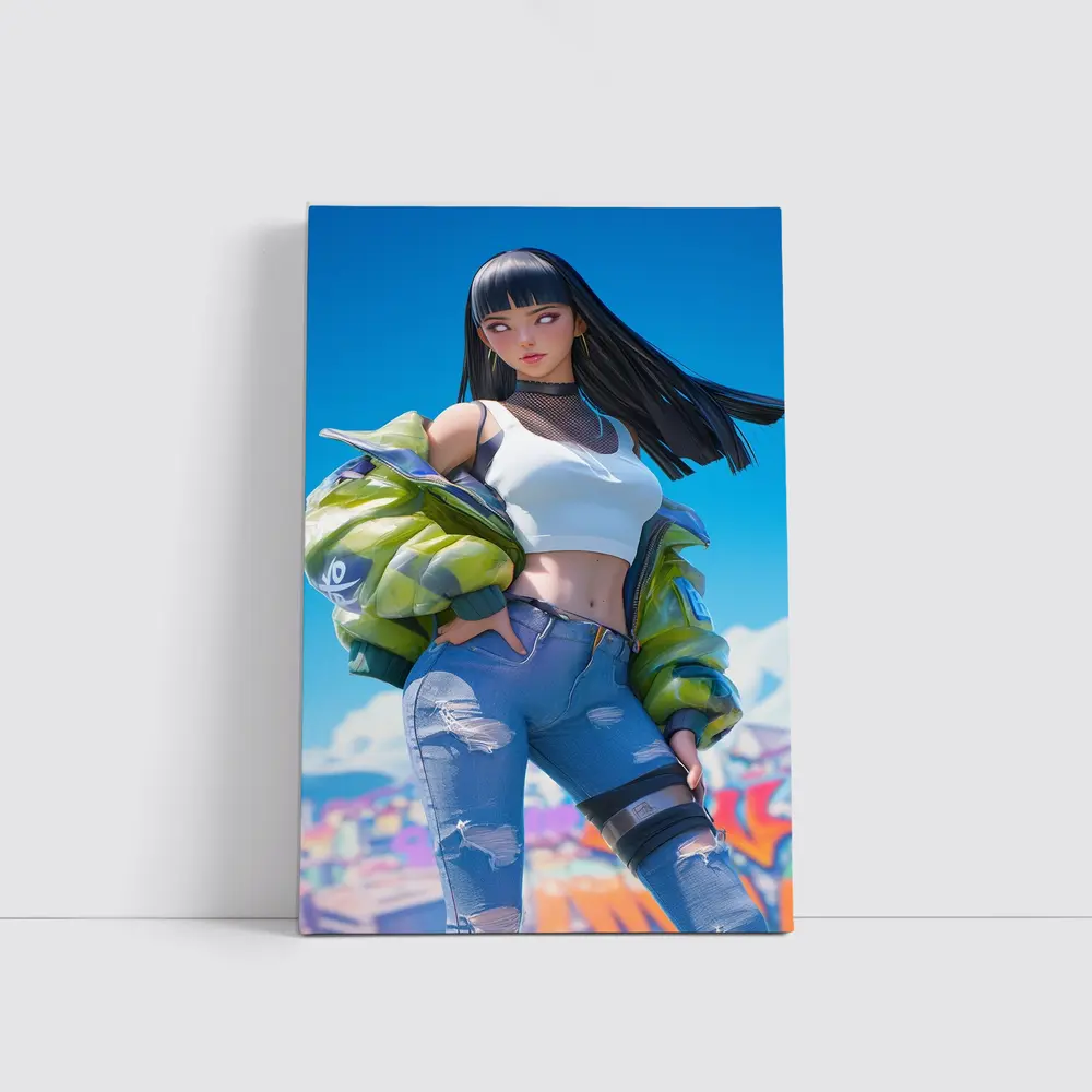 Anime Girl Graffiti Street Art Style – Wall Art