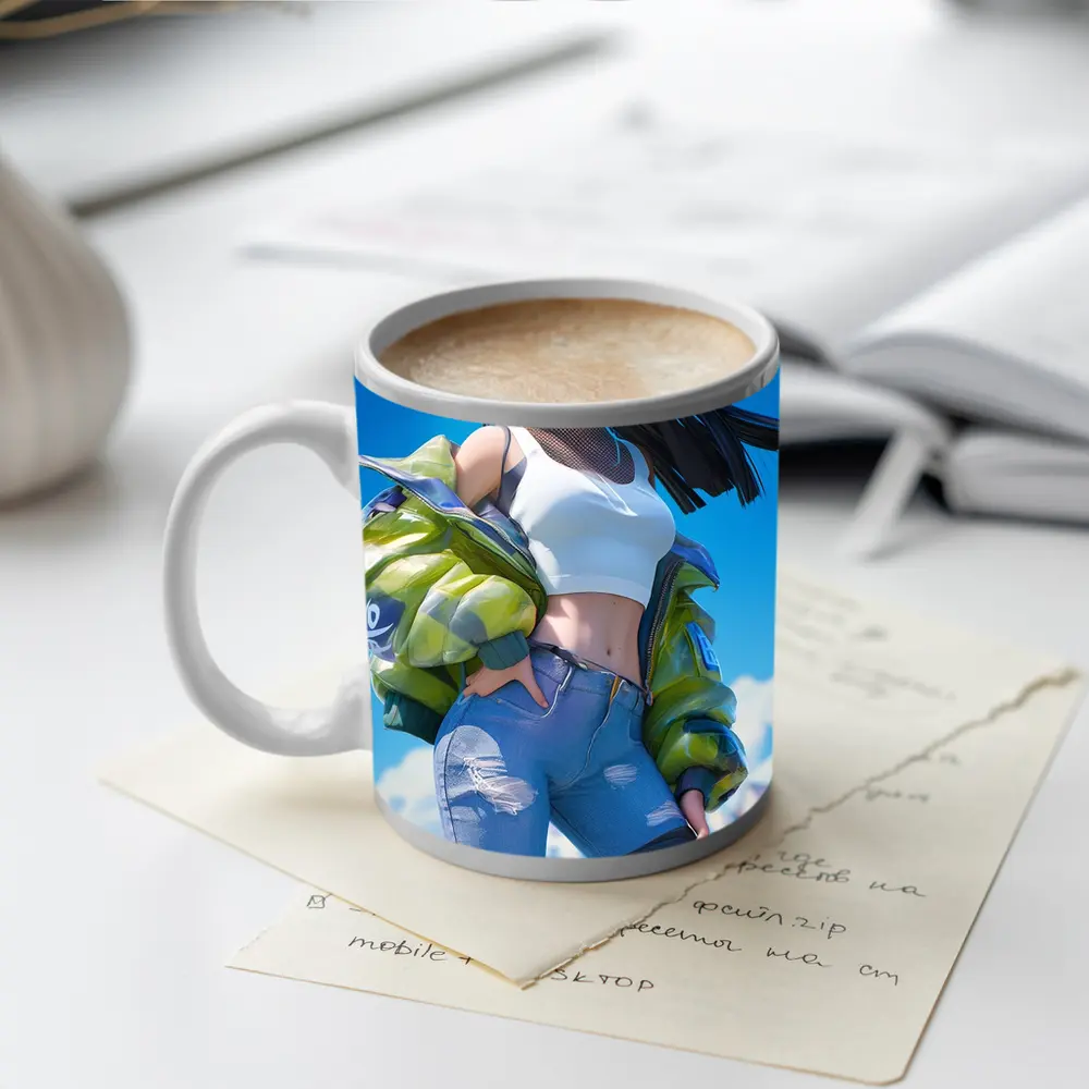 Anime Girl Graffiti Street Art Style – Mugs