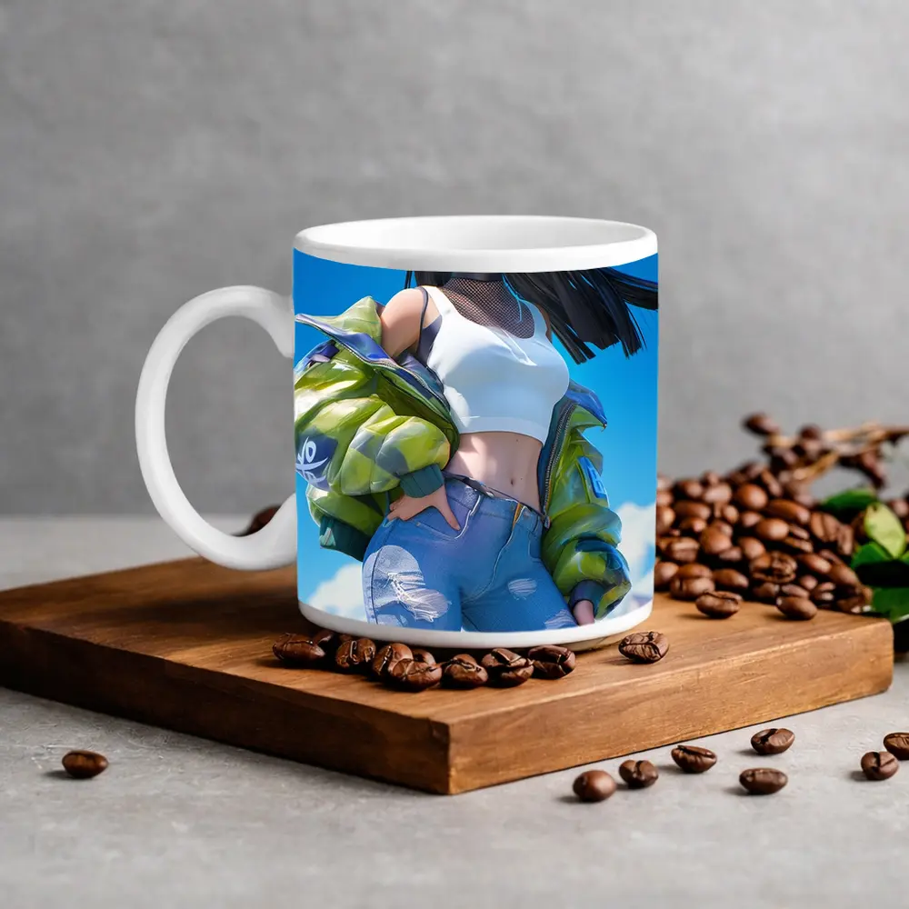 Anime Girl Graffiti Street Art Style – Mugs