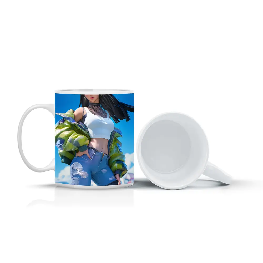 Anime Girl Graffiti Street Art Style – Mugs