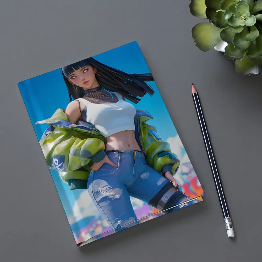 Anime Girl Graffiti Street Art Style – Notebooks