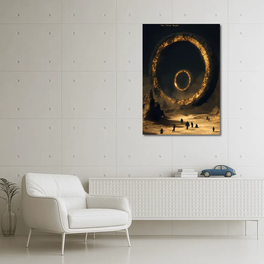 Ancient Stone Ring Desert Sci Fi Art – Wall Art