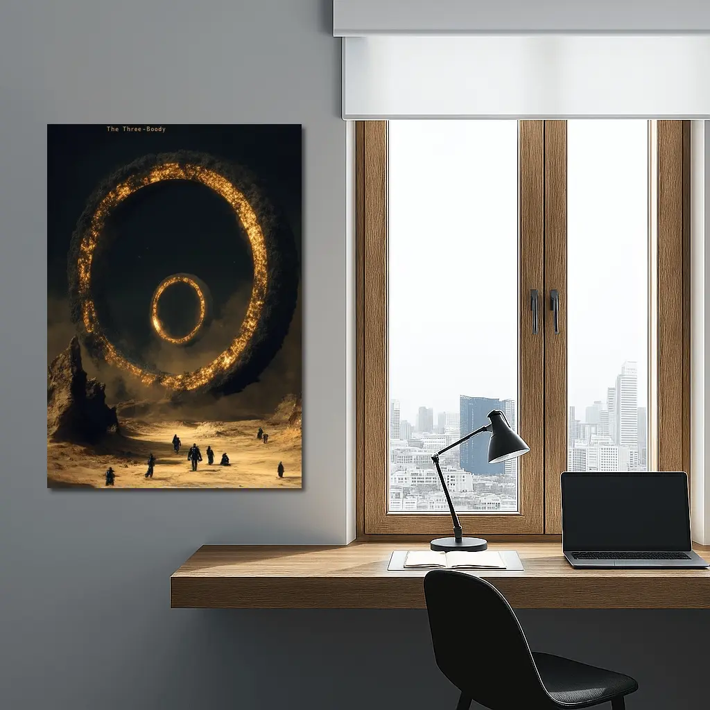 Ancient Stone Ring Desert Sci Fi Art – Wall Art
