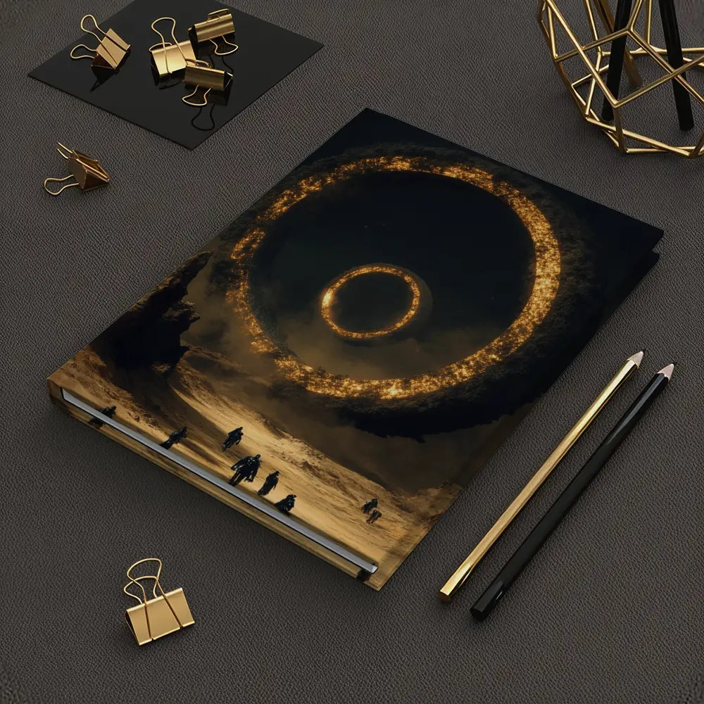 Ancient Stone Ring Desert Sci Fi Art – Notebooks