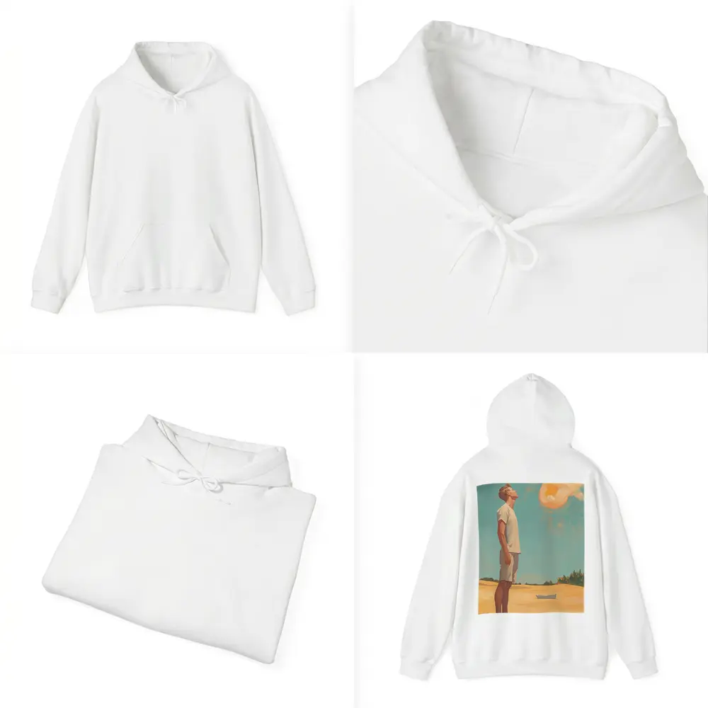 Young Man Looking Up Summer Sky Painting – Hoodies