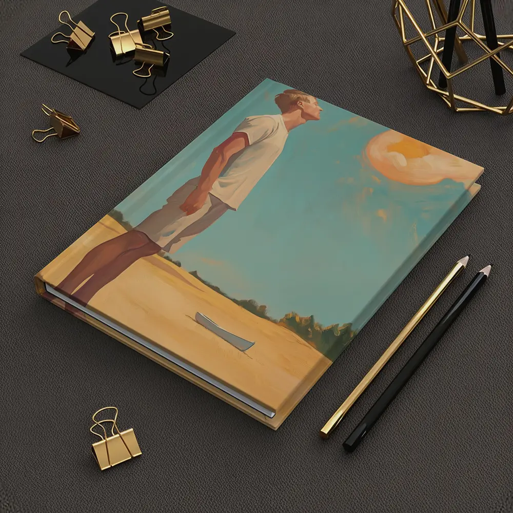 Young Man Looking Up Summer Sky Painting – Notebooks
