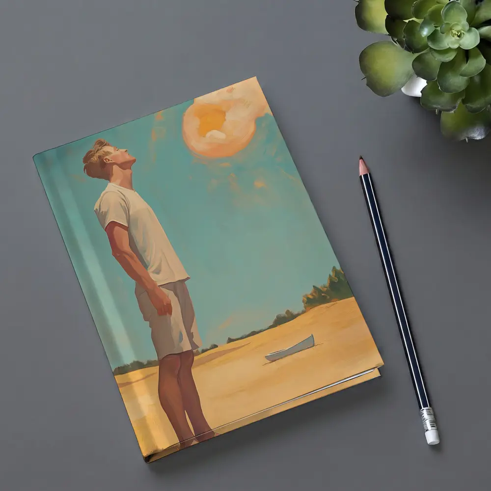 Young Man Looking Up Summer Sky Painting – Notebooks