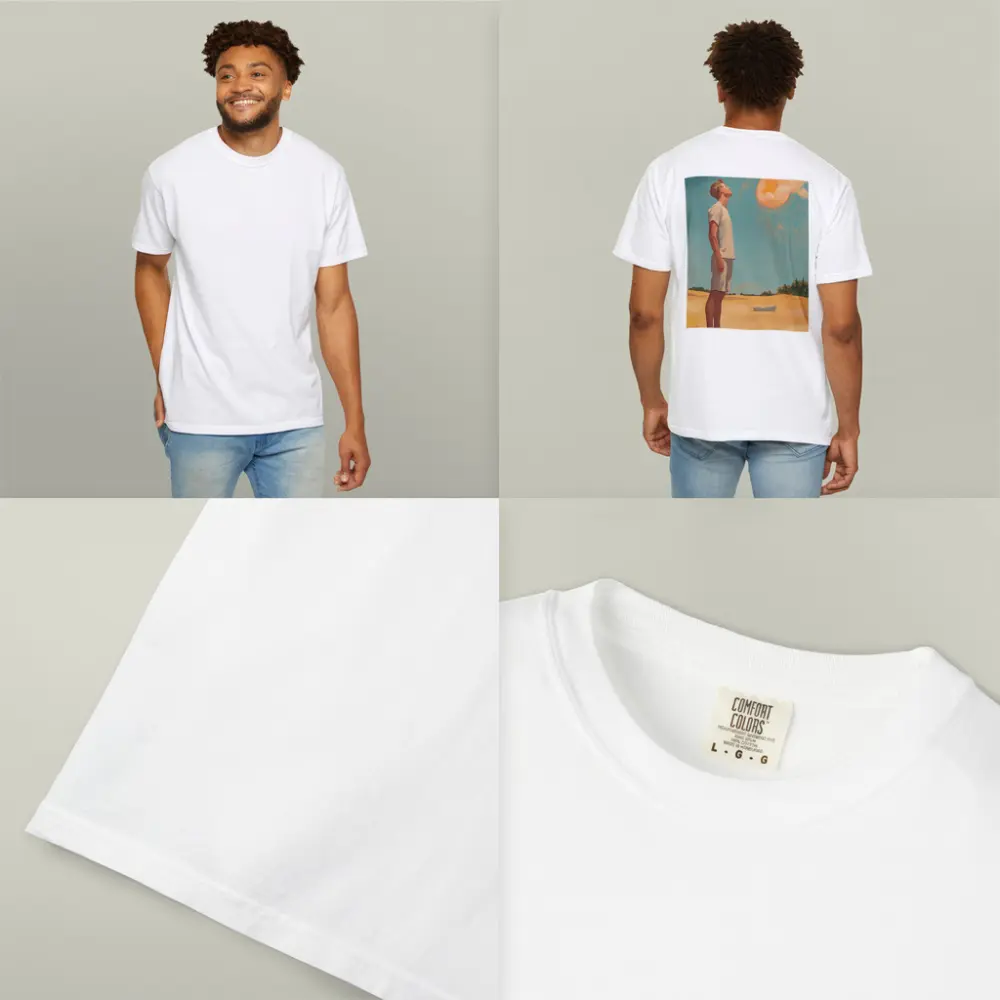 Young Man Looking Up Summer Sky Painting – T-Shirts
