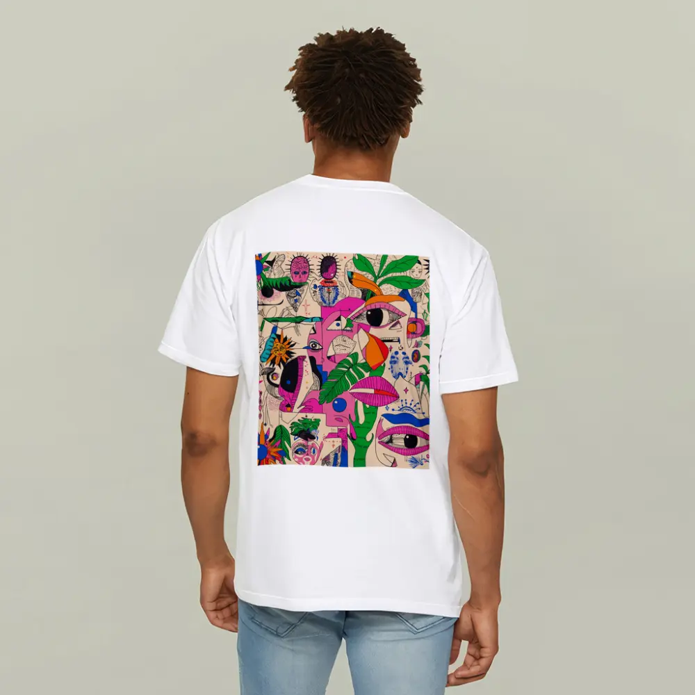 Surreal Psychedelic Faces Plants Abstract Pop Art – T-Shirts