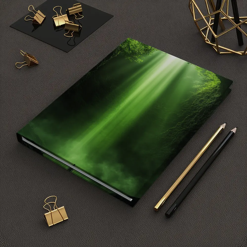 Lone Figure Green Light Forest Canyon – Notebooks