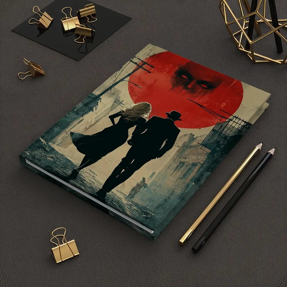 Dark Noir Couple Red Moon Horror – Notebooks