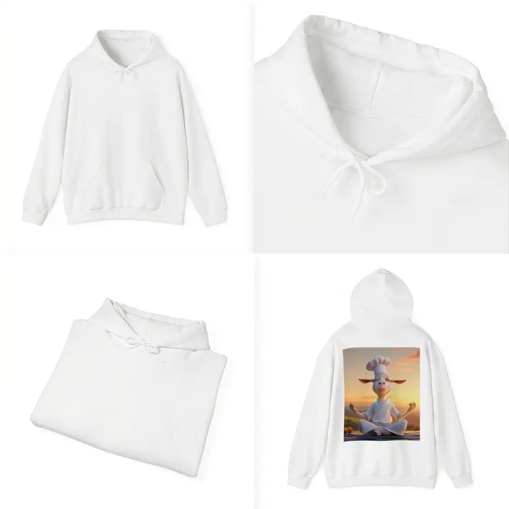Meditating Goat Chef Sunset Sky Background – Hoodies